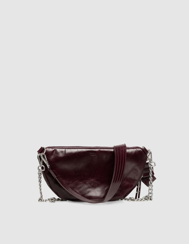 Damen-Bauchtasche THE 1- bordeauxrot gestepptes Leder-3 Damen-Bauchtasche THE 1- bordeauxrot gestepptes Leder-3
