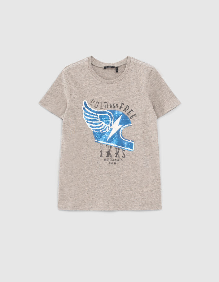 Grijs T-shirt pet met vleugels lovertjes jongens - IKKS