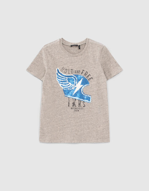Grijs T-shirt pet met vleugels lovertjes jongens - IKKS
