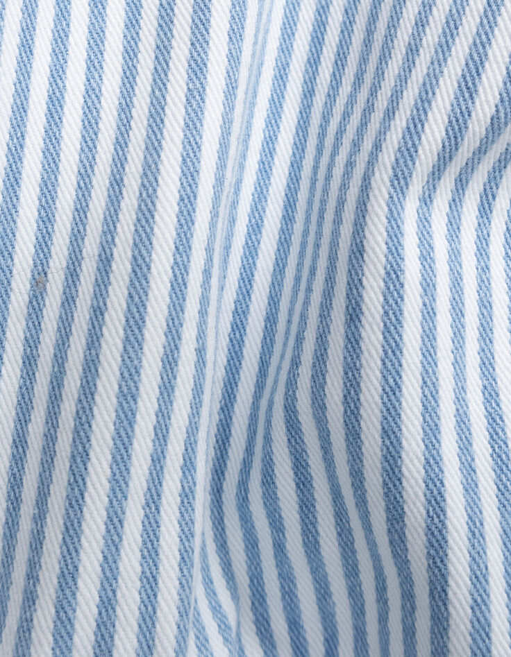 Combishort en jean blanc rayures bleues fille-10