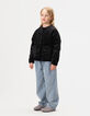Girls’ black quilted embroidered velvet cardigan-3