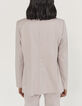 Veste tailleur coloris lilas mix coton lin femme-4
