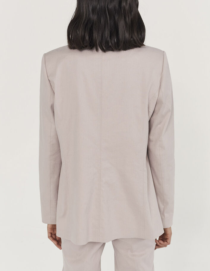 Women’s lilac linen cotton blend suit jacket-4