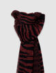 Echarpe bordeaux tricot jacquard zèbre Femme-2 Echarpe bordeaux tricot jacquard zèbre Femme-2