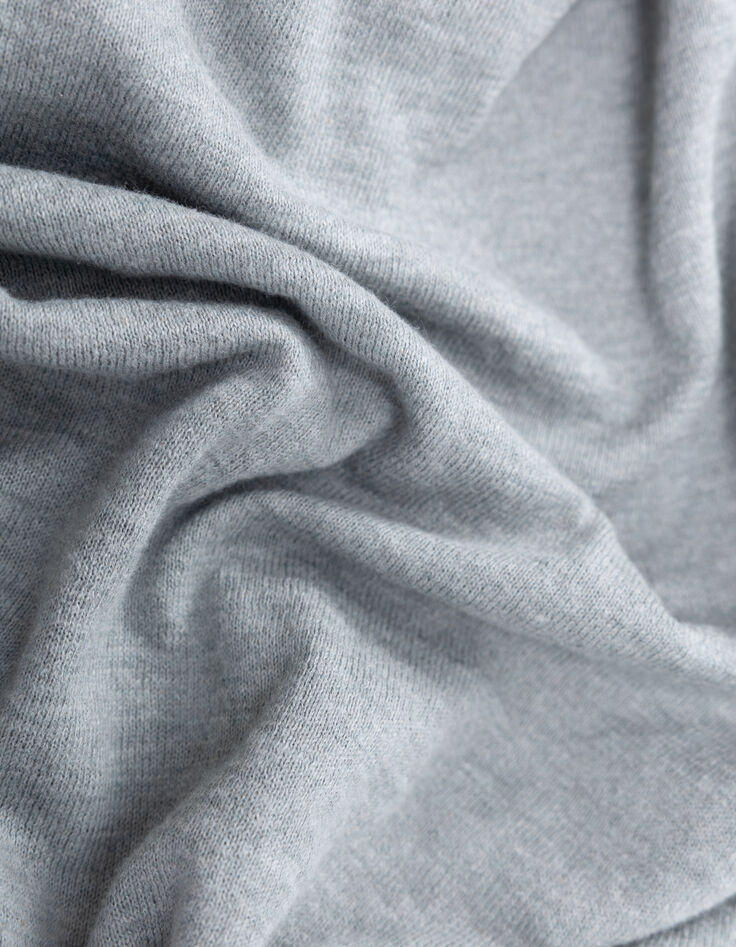 Polo bleu gris en tricot flammé Homme-7