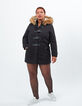 Zwarte parka met bont in duffle coatstijl I.Code -2