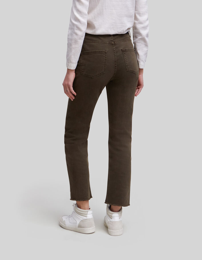 Gerade Waterless Damen-Jeans Algengrün mit Knopfverschluss - IKKS