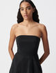 Robe bustier noire taffetas Femme-5