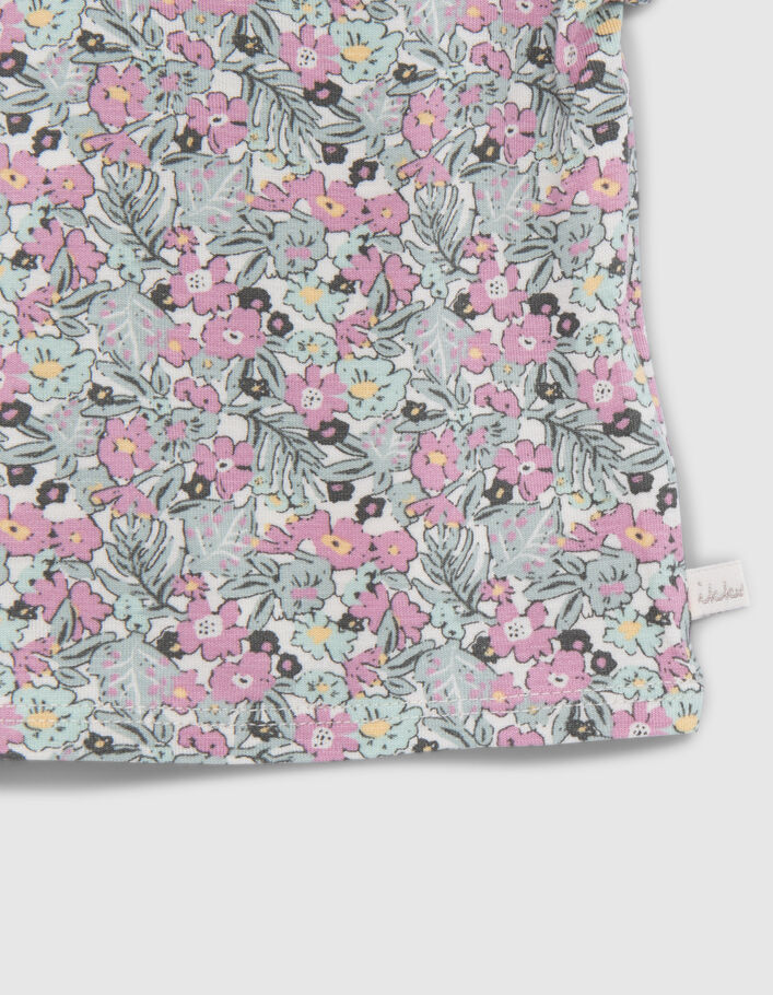Kaki T-shirt bloemetjesprint babymeisjes - IKKS