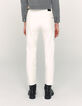 Women’s white organic cropped high-waist straight jeans-3