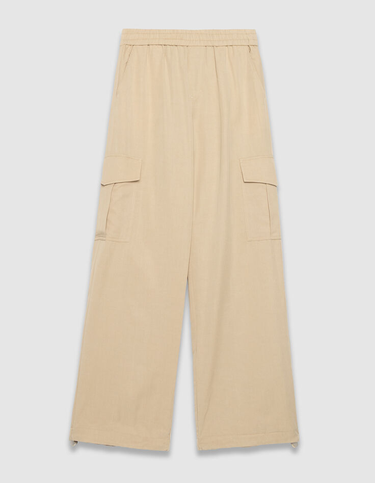 Pantalon jogging fluide beige esprit battle Femme-5