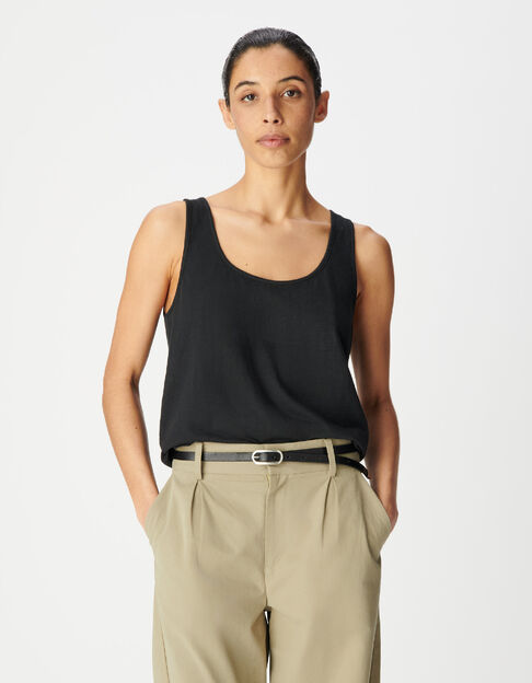 D&eacute;bardeur noir t&ecirc;te de mort brod&eacute;e dos Femme - IKKS