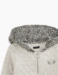 Sweat gris chiné moyen matelassé à capuche léopard fille-3
