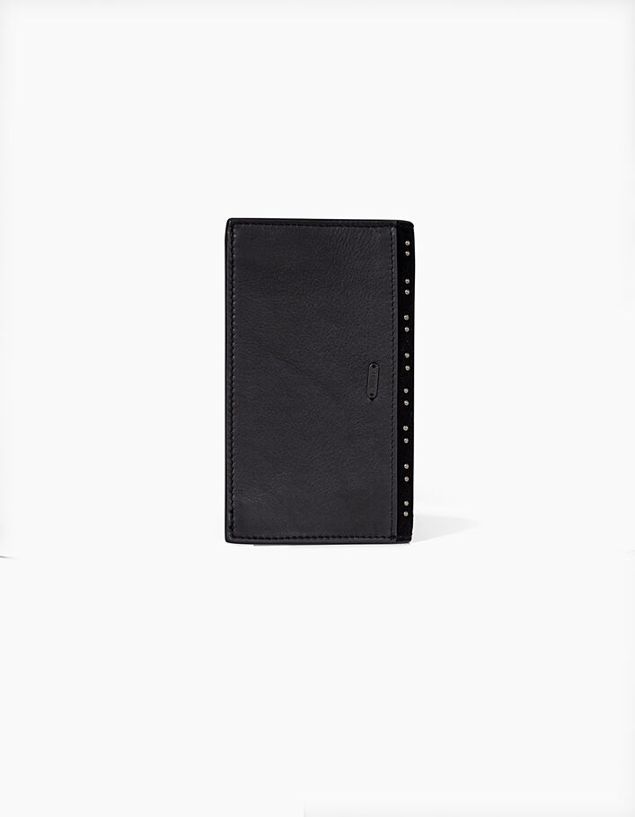 Zwarte portefeuille in suèdeleer met spijkers I.Code - IKKS