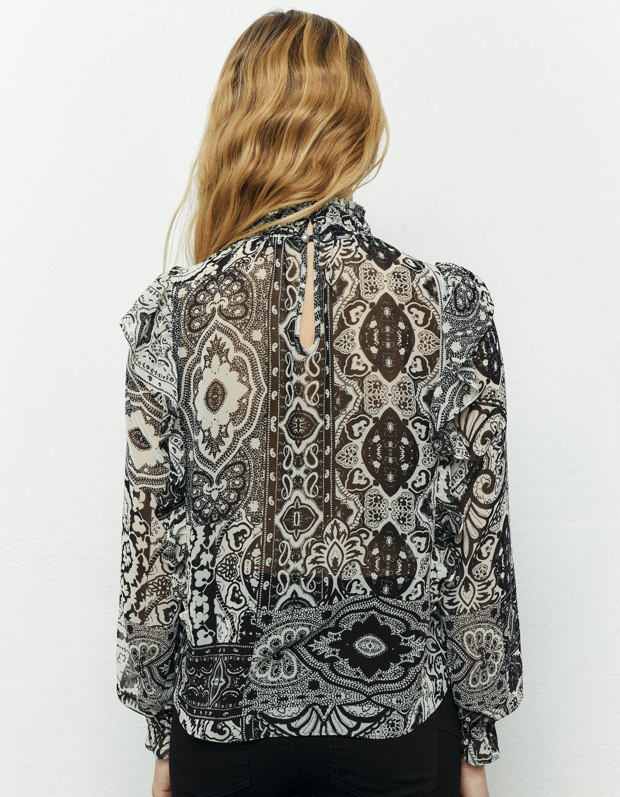Blouse store foulard femme