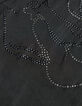 Korte zwarte hemdblouse maxi roos strass rug Dames-6