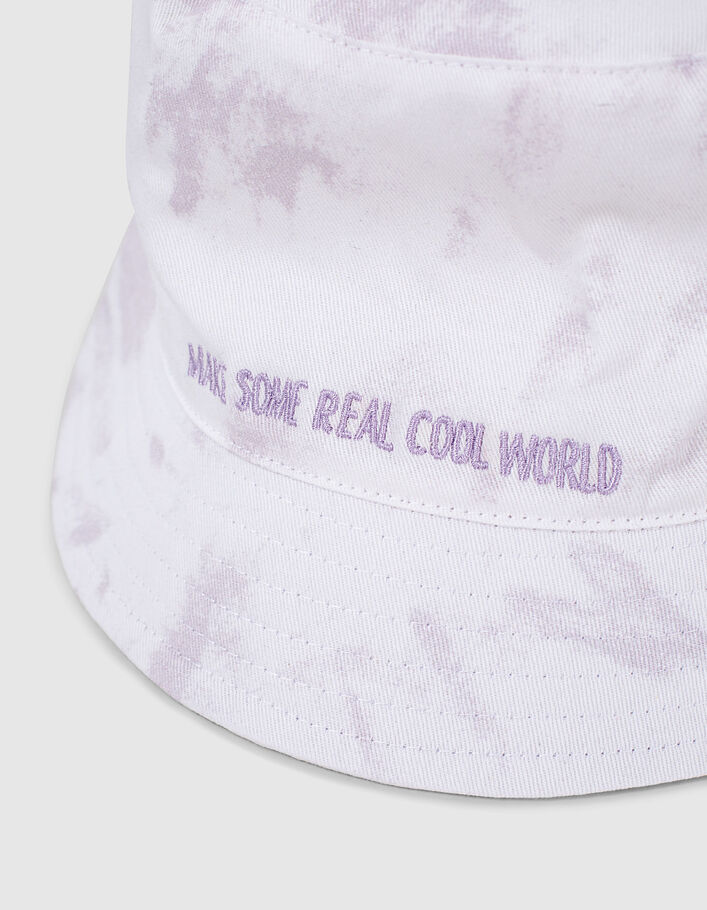 Girls’ off-white and violet embroidered tie-dye sunhat - IKKS