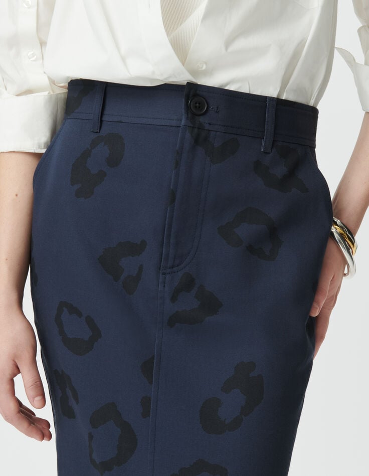 Falda larga lápiz azul marino jaguar mujer-4 Falda larga lápiz azul marino jaguar mujer-4