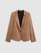 Traje chaqueta camel mujer cuello cerrado-1