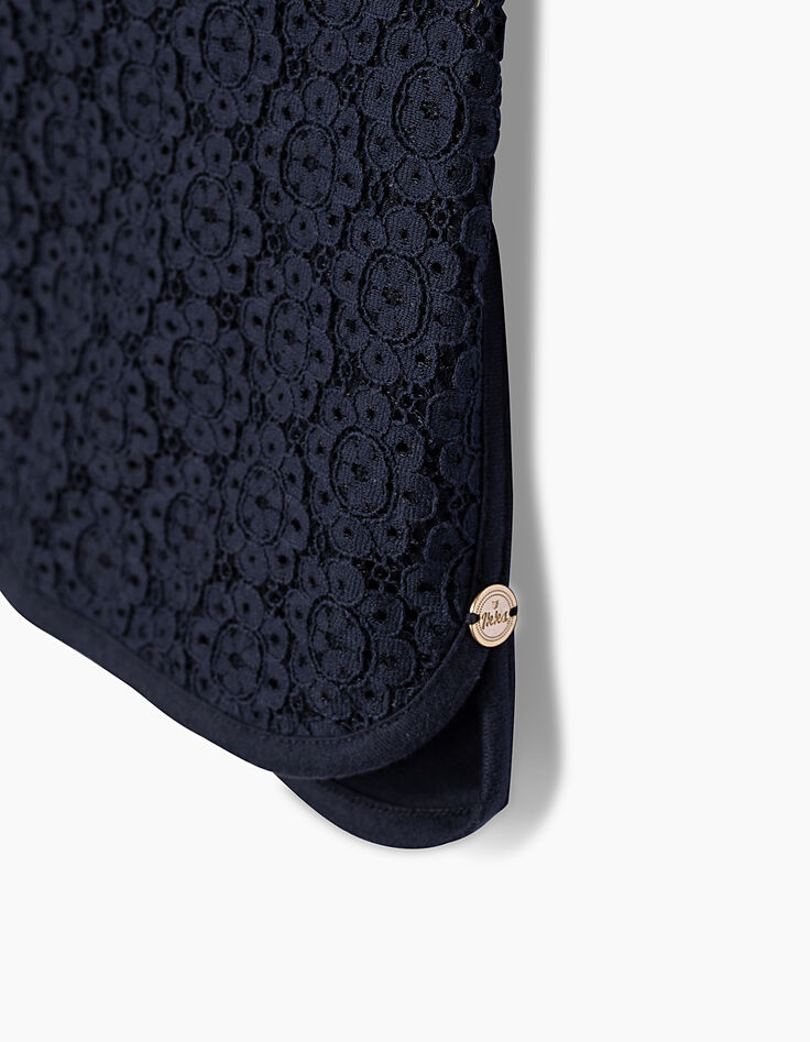 Marineblaues Crop-Top mit Spitze für Mädchen-4