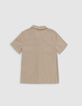 Chemise beige coton bio motifs rayures garçon-6