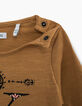 Oker T-shirt opdruk geborduurde letter K babymeisjes -2