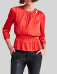 Blouse orange recyclée avec basque Femme-1