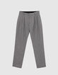 Pantalon de costume noir motif prince-de-galles Femme-7