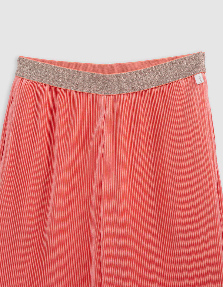 Weite rote Mädchen-Plisseehose mit Gummizug, Glitzer-4