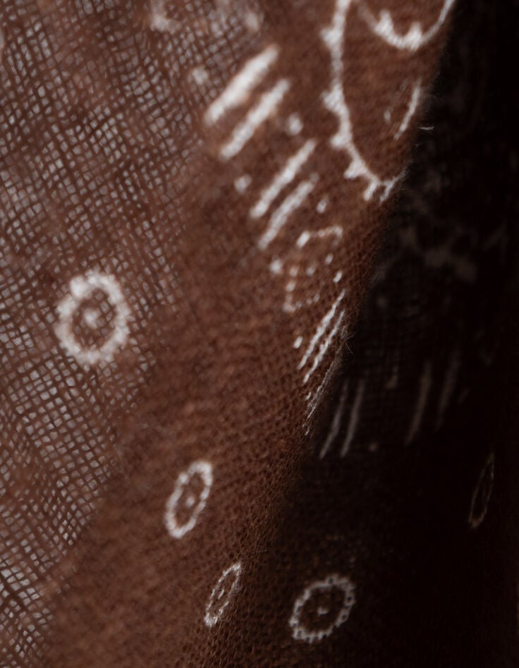 Square brown bandana scarf Men-3