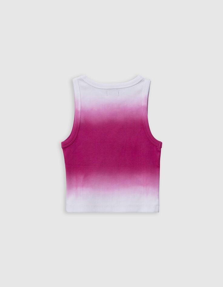 Débardeur rose effet deep dye message pailleté fille-4 Débardeur rose effet deep dye message pailleté fille-4