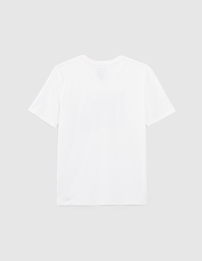 Weißes Jungen-T-Shirt mit Skaterfoto und SMILEYWORLD - IKKS