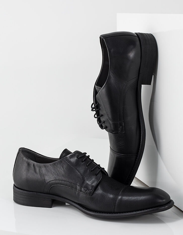  Men's black Derby shoes-2