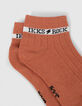 Korte sokken ecru en terracotta jongens-5