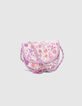 Lila Mädchenumhängetasche mit Blumenprint-1