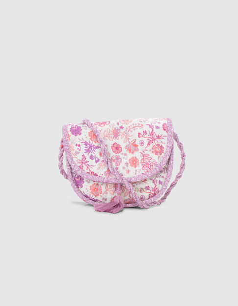 Girls’ lilac shoulder bag with flower print - IKKS