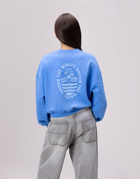 Sweat bleu maxi visuel dos fille - IKKS