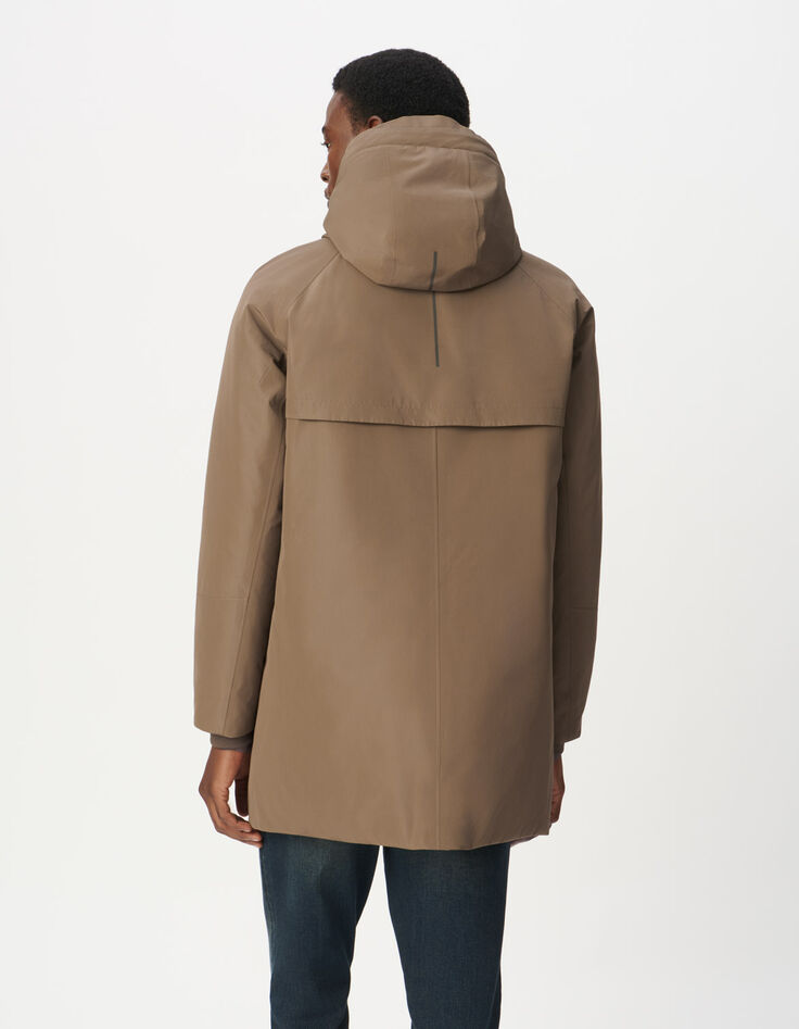 Beige parka WATERPROOF BREATHABLE doorstikt Heren-2