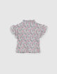 T-shirt kaki imprimé petites fleurs bébé fille-3