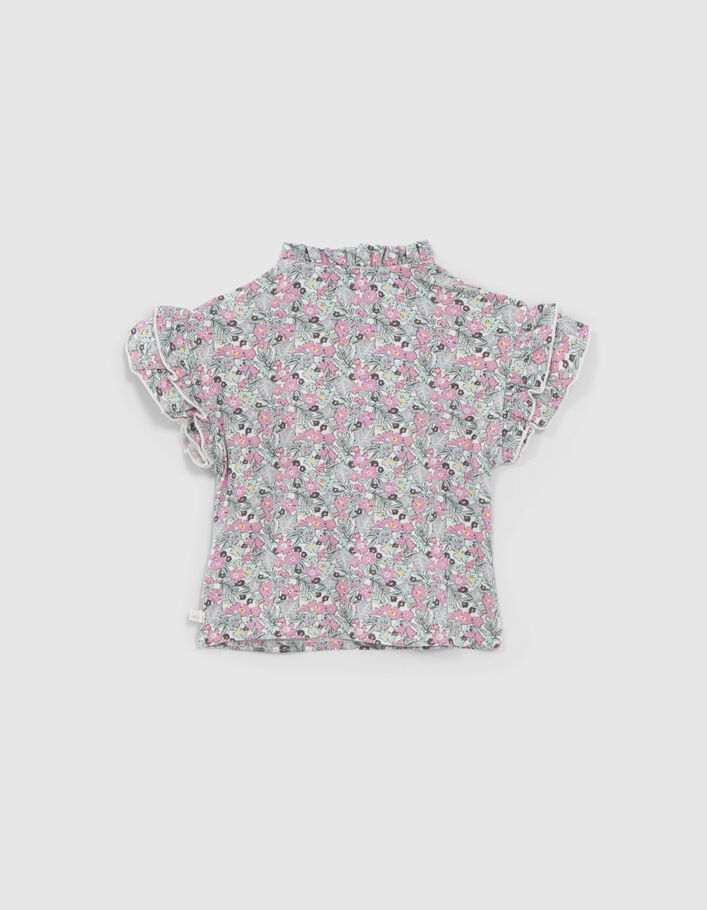 Baby girls’ khaki T-shirt with little flower print - IKKS
