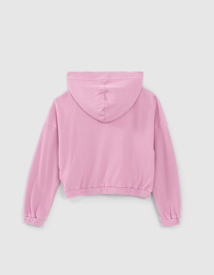 Girls’ violet waffle hoodie-2