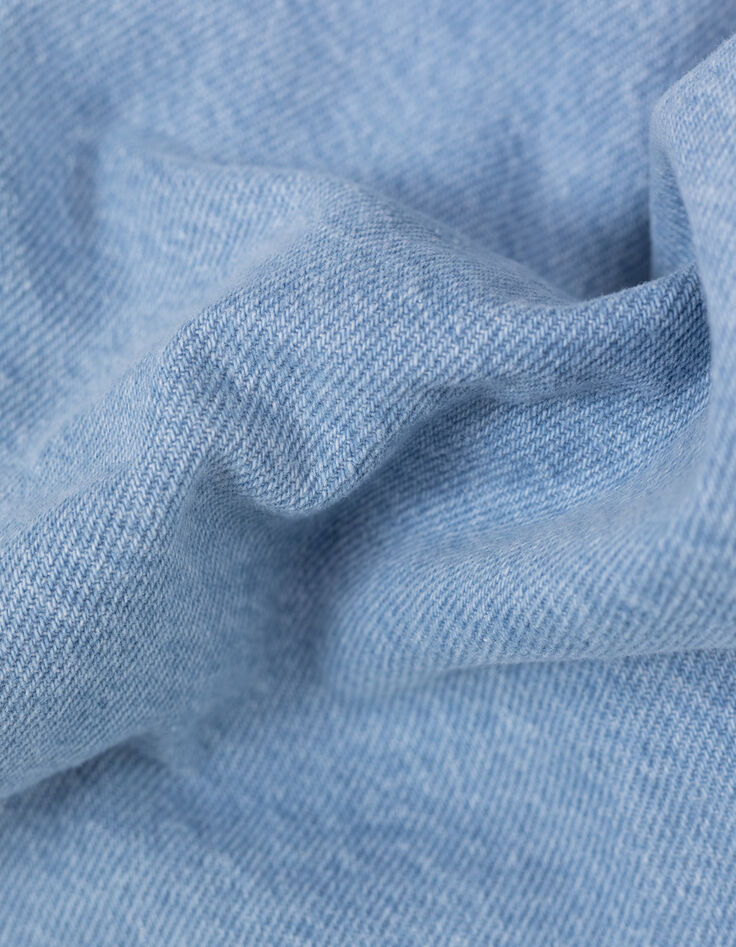 Veste en jean bleu ciel waterless d&eacute;tail tresse Femme-6