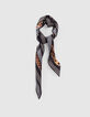Pure Edition &ndash; Men&rsquo;s black silk python-look scarf-1