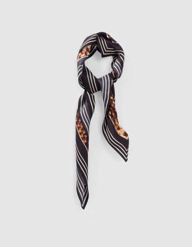 Pure Edition &ndash; Men&rsquo;s black silk python-look scarf - IKKS