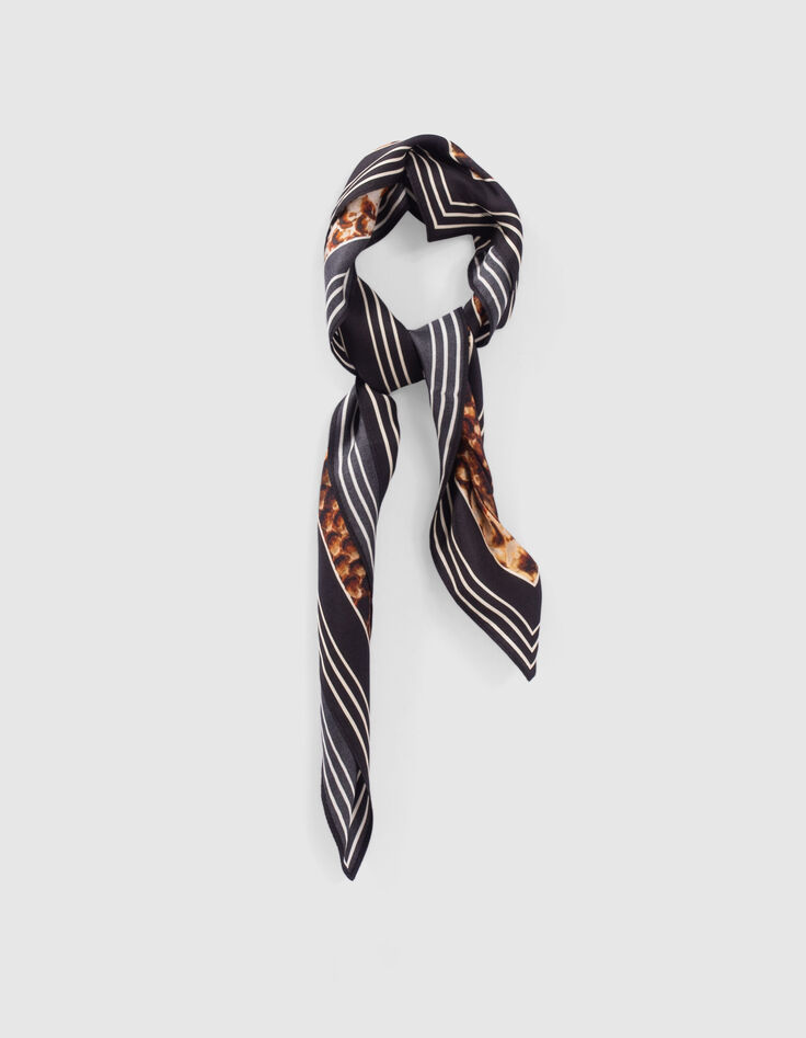 Pure Edition &ndash; Men&rsquo;s black silk python-look scarf-1
