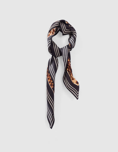 Pure Edition – Men’s black silk python-look scarf - IKKS