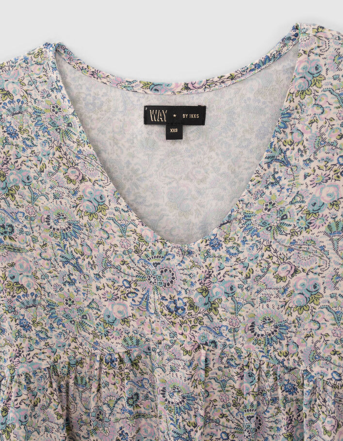 Girls’ ecru flowery print LENZING™ ECOVERO™ blouse - IKKS