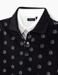 Boy’s black peace and love print polo shirt-2