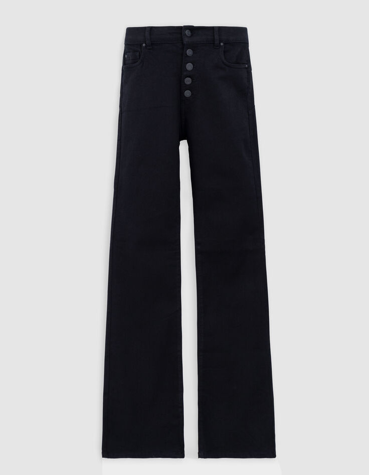 Jean flare noir taille haute Waterless Femme-5