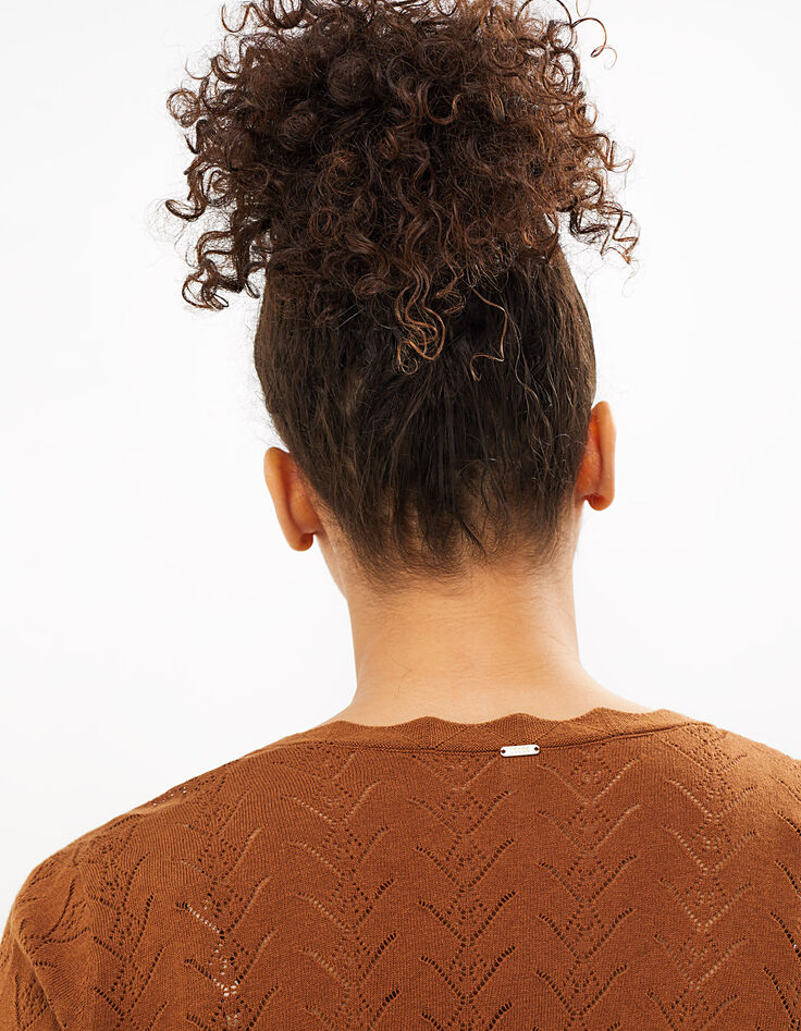 Camel vest ajourtricot, geschulpt I.Code-5 Camel vest ajourtricot, geschulpt I.Code-5